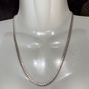 Diamond-cut curb (Cuban) Sterling Silver Stamped 925 chain necklace